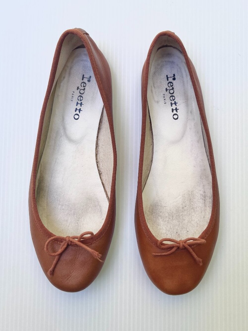 Repetto Cendrillon Leather Ballet Flats "Camel" Brown - Size 39 EU/Size 7.5 US